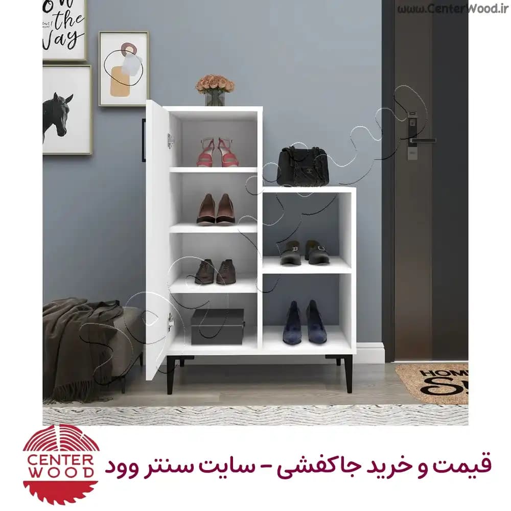 جاکفشی درب کابینتی با دو قفسه بدون درب کد 2193 — تصویر ۲