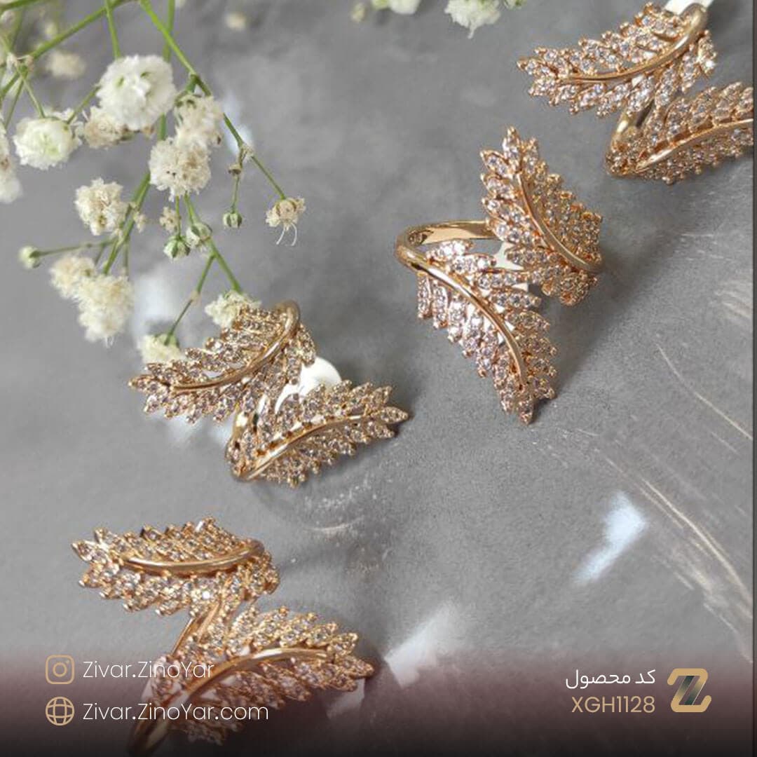 انگشتر طرح گندم ضربدری ژوپینگ – کد XGH1128 — تصویر ۶