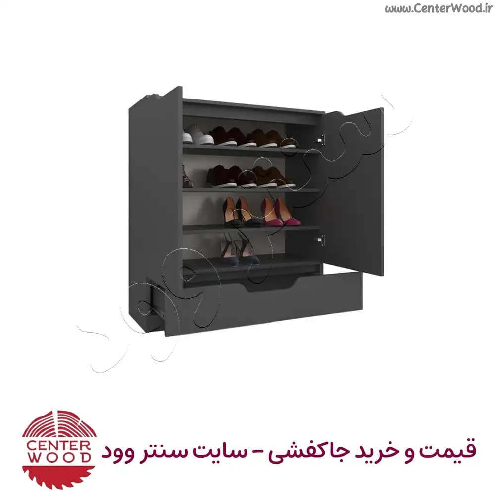 جاکفشی 4 طبقه با کشو پایین درب کابینتی کد 2184 — تصویر ۲