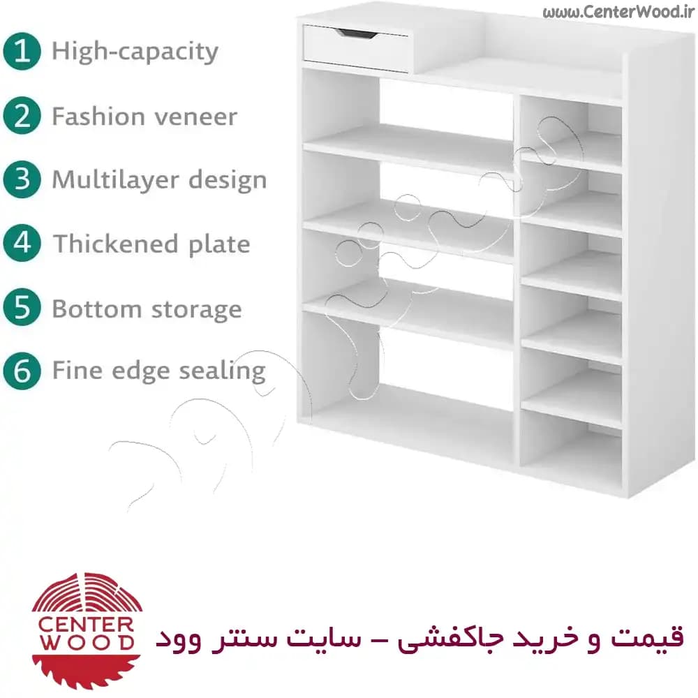 جاکفشی ساده با کشو کد 2165 — تصویر ۲