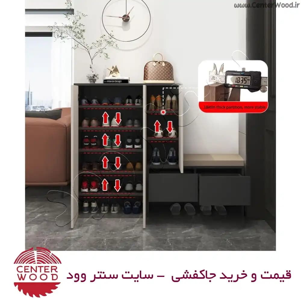جاکفشی نشیمن دار درب کابینتی کد 038 — تصویر ۷