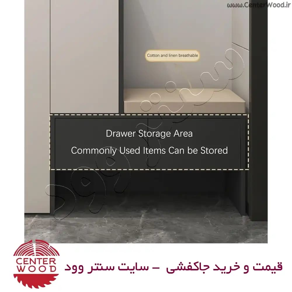 جاکفشی نشیمن دار درب کابینتی کد 038 — تصویر ۳