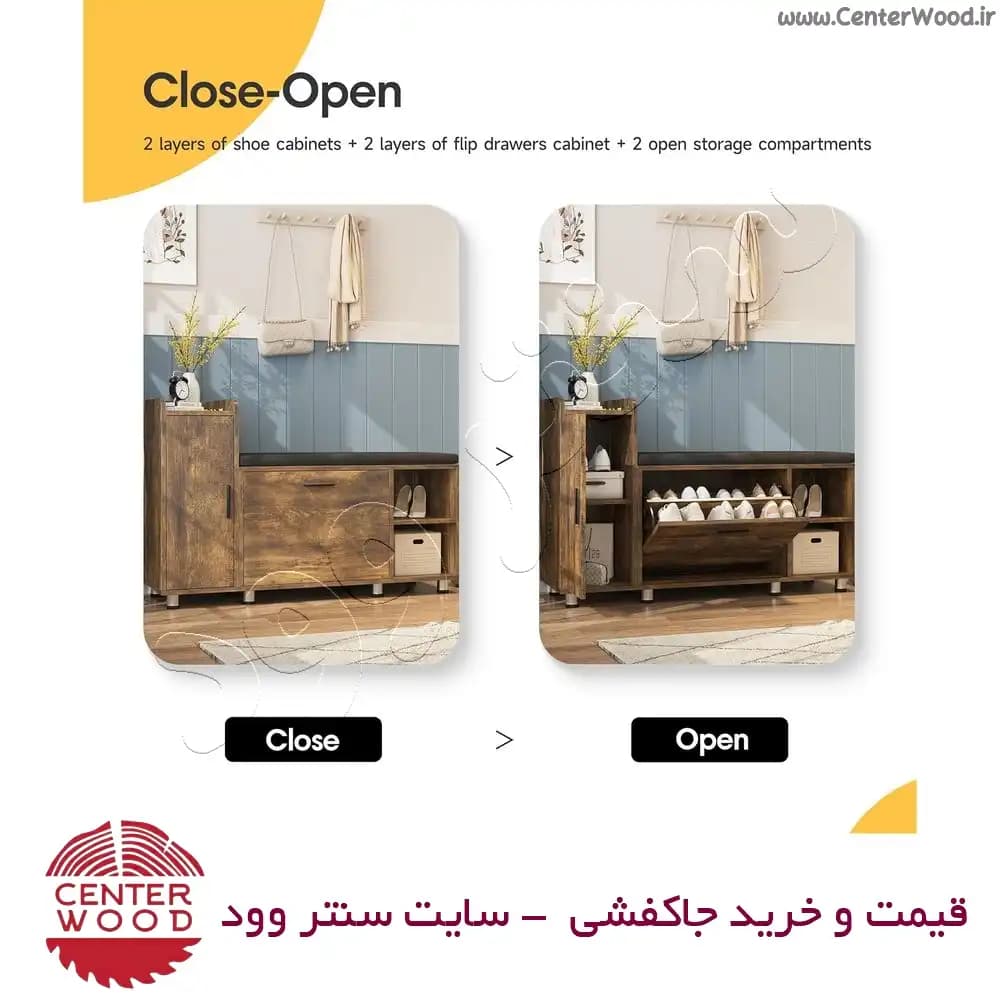 جاکفشی نشیمن دار درب کابینتی کد 032 — تصویر ۸