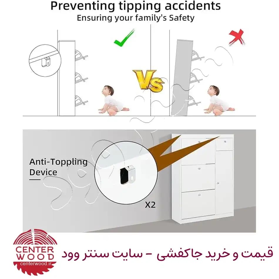 جاکفشی داشبوردی سه درب با دو درب کابینتی کد 098 — تصویر ۵