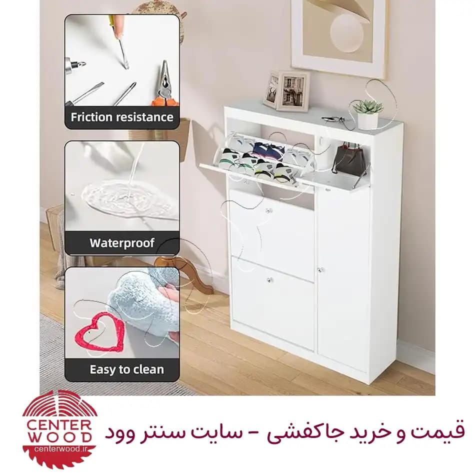 جاکفشی داشبوردی سه درب با دو درب کابینتی کد 098 — تصویر ۴