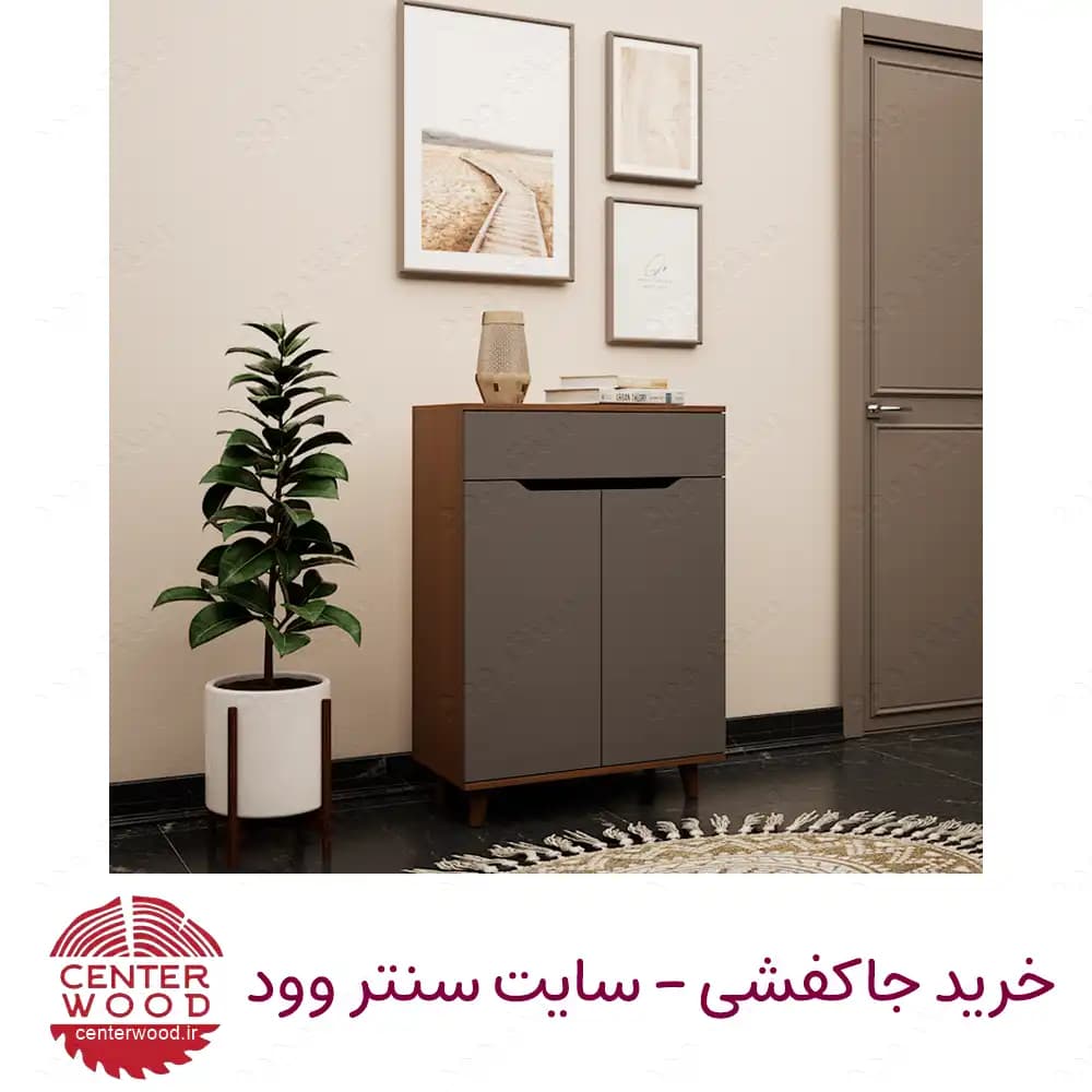جاکفشی درب کابینتی دو درب تک کشو کد 076 — تصویر ۶