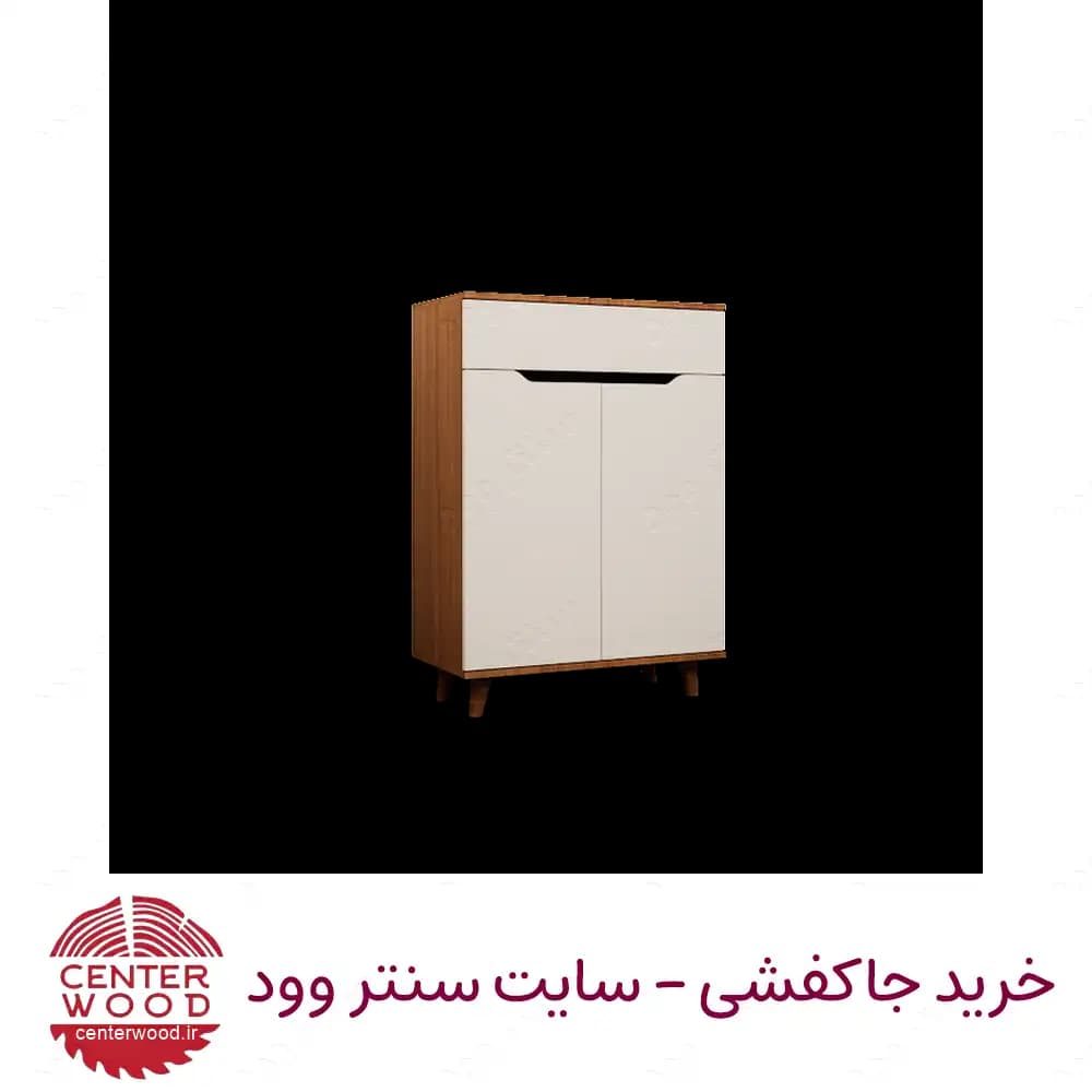 جاکفشی درب کابینتی دو درب تک کشو کد 076 — تصویر ۲