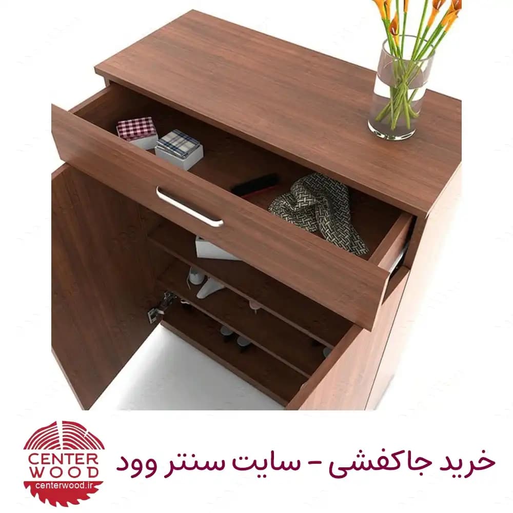 جاکفشی درب کابینتی چهار طبقه تک کشو کد 070 — تصویر ۳
