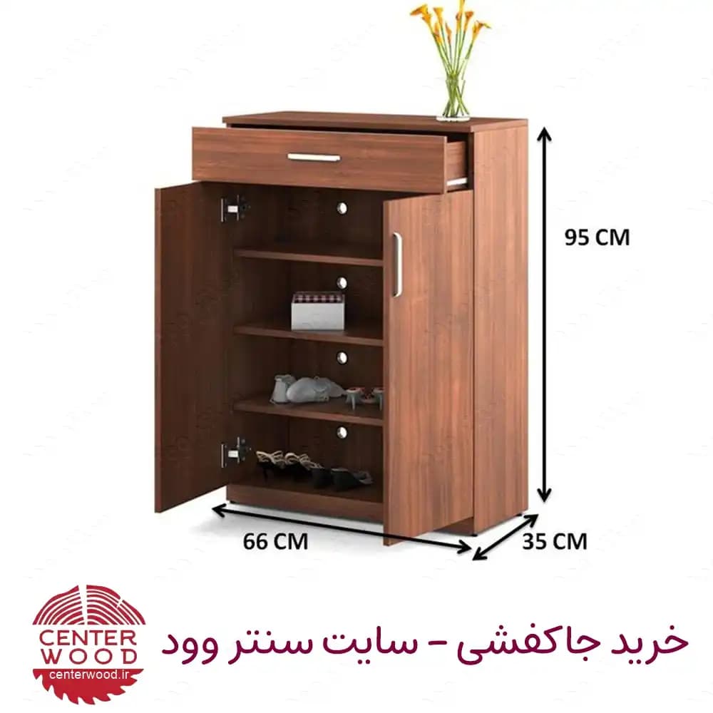 جاکفشی درب کابینتی چهار طبقه تک کشو کد 070 — تصویر ۵