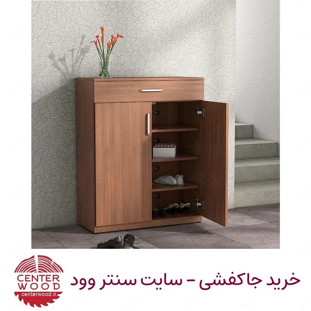 جاکفشی درب کابینتی چهار طبقه تک کشو کد 070 — تصویر ۲