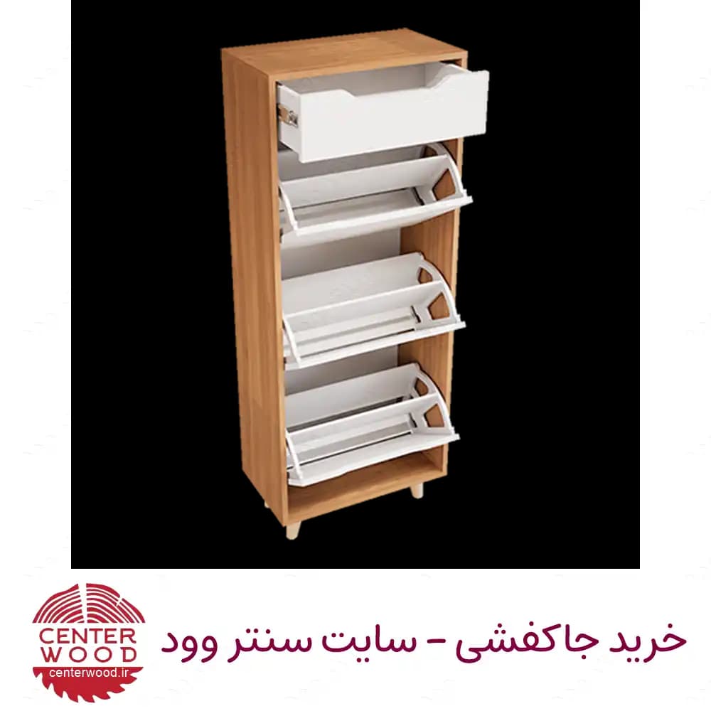 جاکفشی داشبوردی سه درب تک کشو کد 068 — تصویر ۴