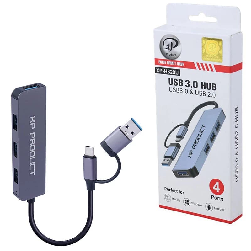 هاب 4 پورت Type-C / USB 3.0 ایکس پی پروداکت XP-H829U — تصویر ۲