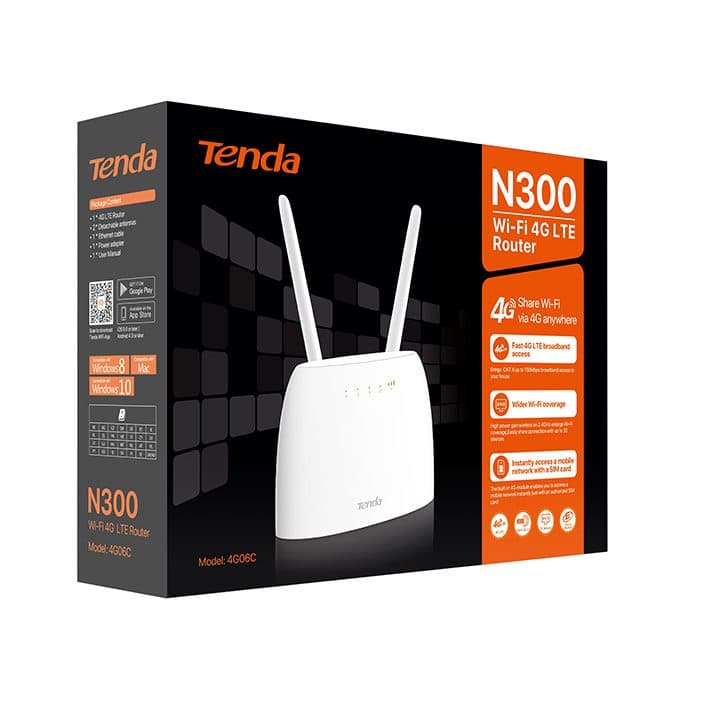 مودم روتر وای فای سیم کارتی تندا مدل TENDA 4G06C 4G-LTE WiFi آنلاک