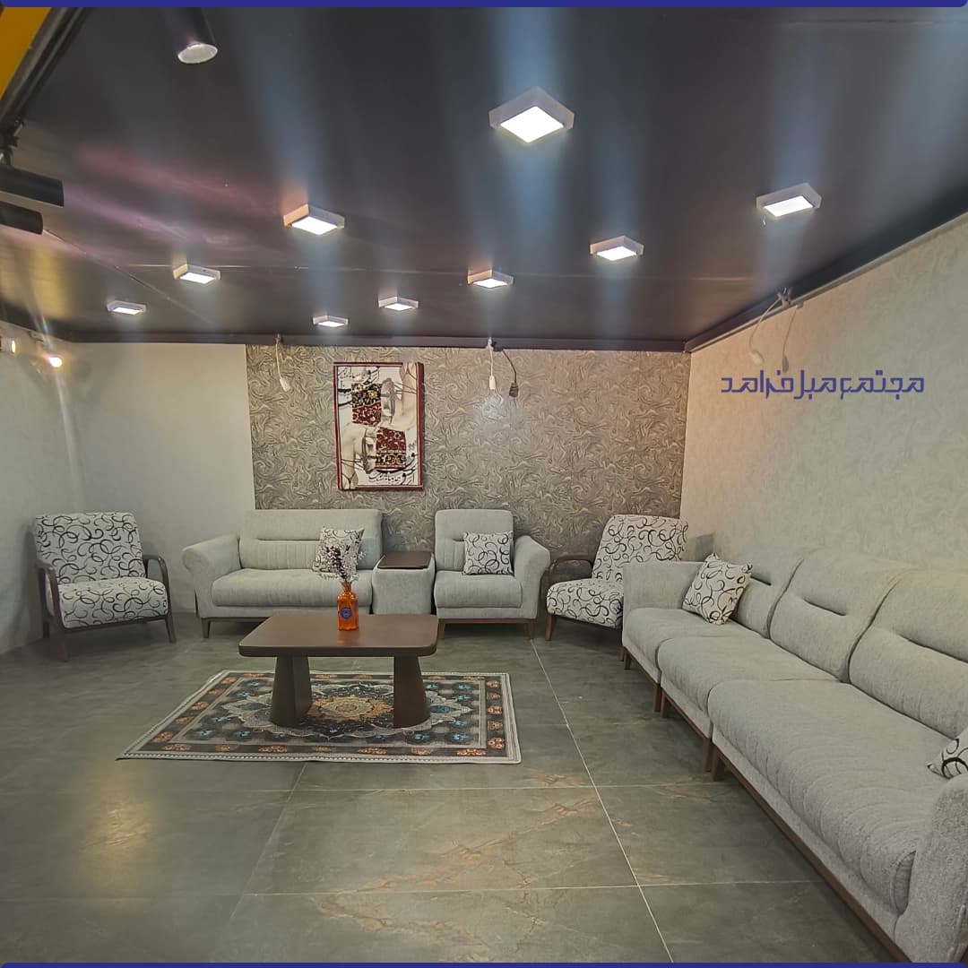 مبل راحتی 9 نفره پازلی با جلو مبلی و پاف