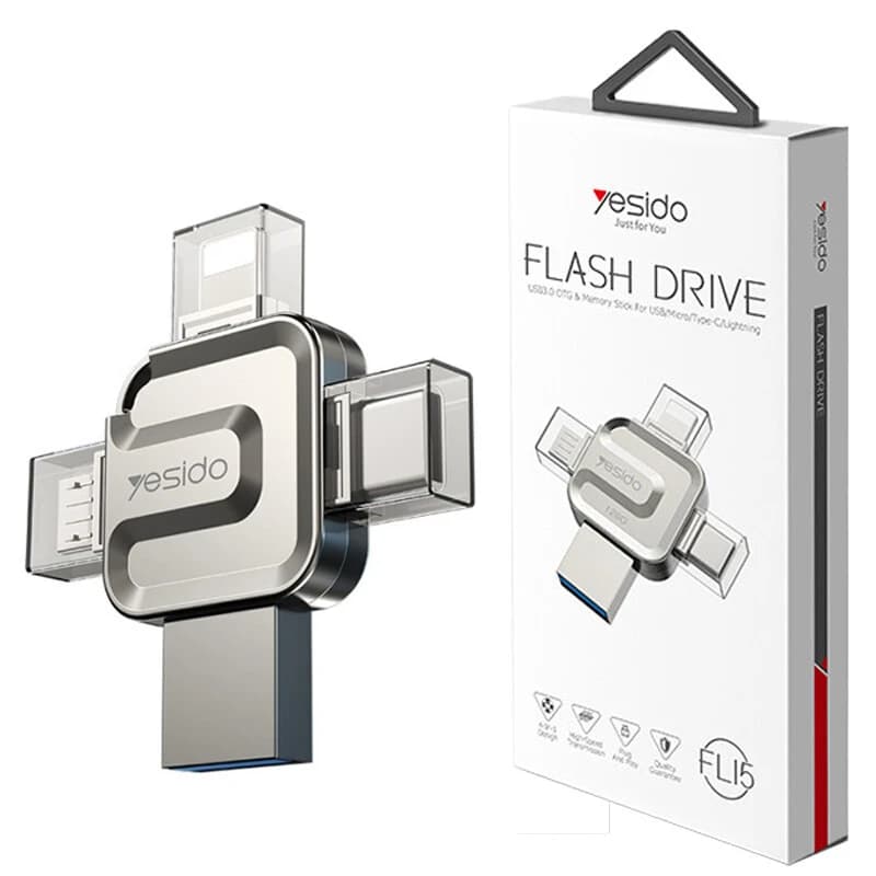 فلش 256 گیگ یسیدو FL15 Type-C / Micro USB / Lightning USB3.0 — تصویر ۳