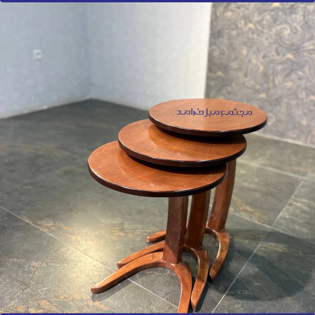 میز عسلی ۳ تکه گرد