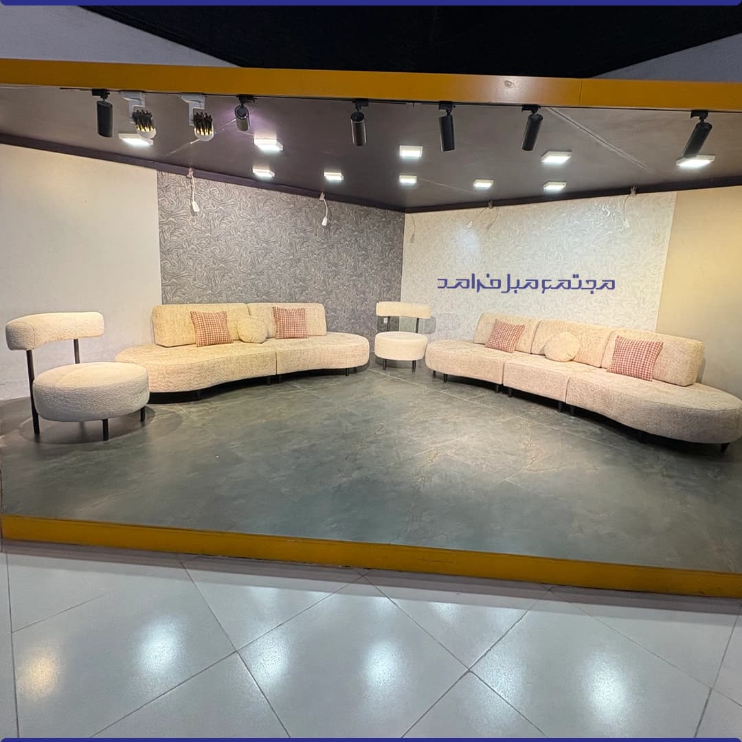 مبل راحتی 8 نفره لوبیایی مدل تورنتو مکانیزم دار