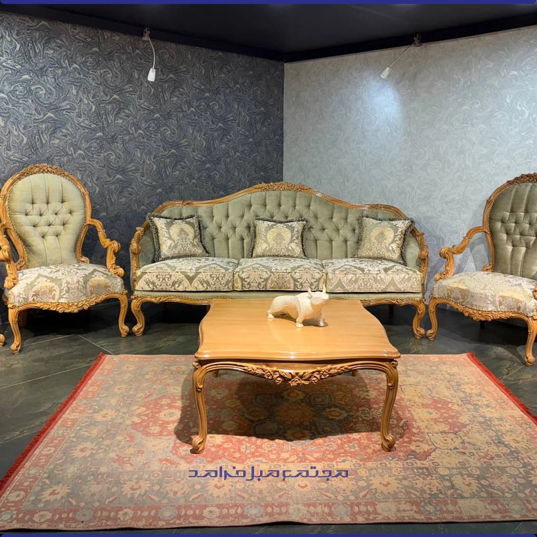 مبل استیل 9 نفره مدل رز با جلو مبلی و دو عسلی — تصویر ۳