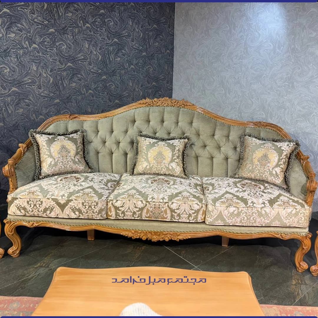 مبل استیل 9 نفره مدل رز با جلو مبلی و دو عسلی — تصویر ۴
