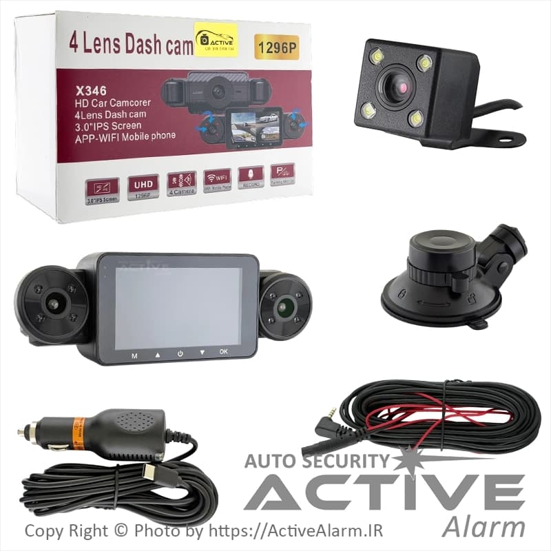دوربین ثبت وقایع DashCam مدل X346-WiFi با کیفیت UHD [چهار دوربین] — تصویر ۲