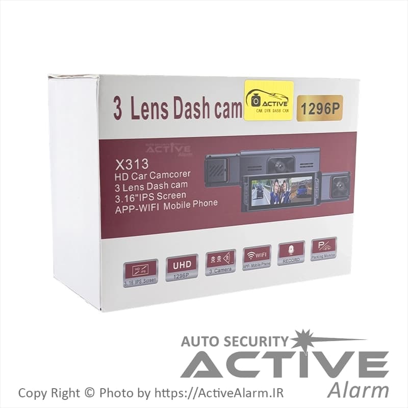 دوربین ثبت وقایع DashCam مدل X313-WiFi با کیفیت UHD [سه دوربین] — تصویر ۳