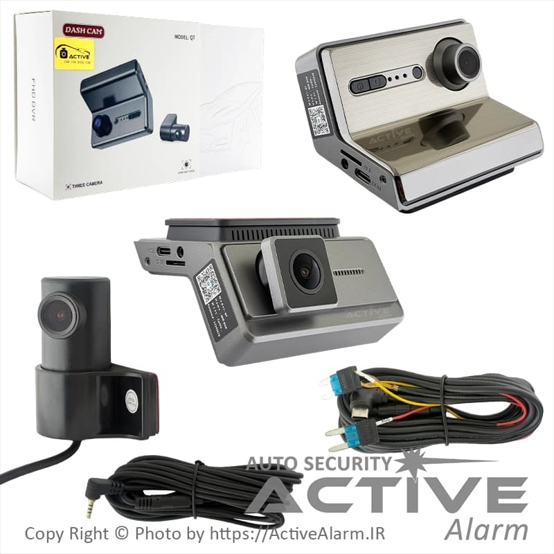 دوربین ثبت وقایع DashCam مدل Q7-WiFi با کیفیت 2K [سه دوربین]