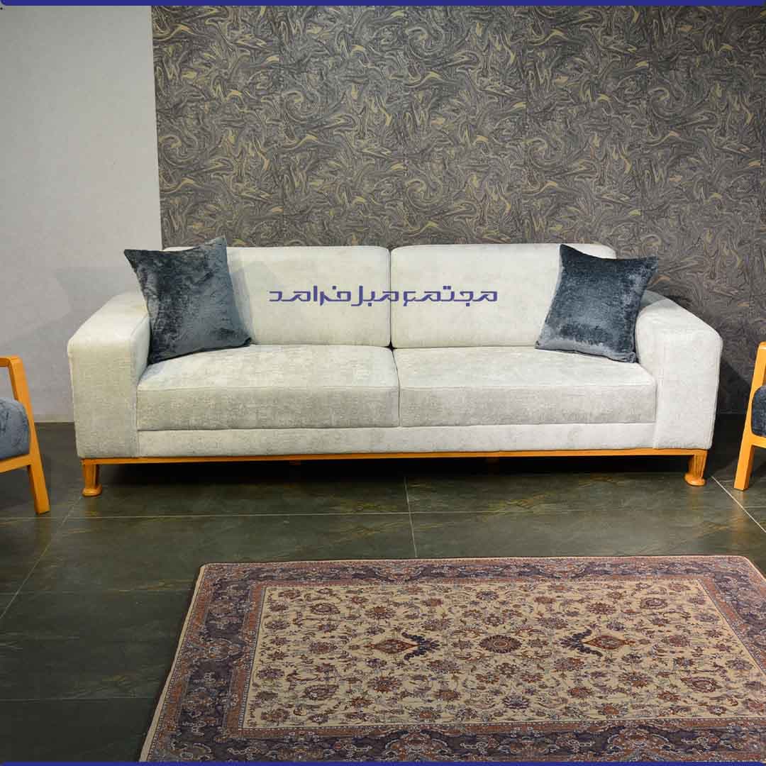 مبل راحتی 8 نفره مدل الگا با ترکیب رنگ طوسی و آبی — تصویر ۵