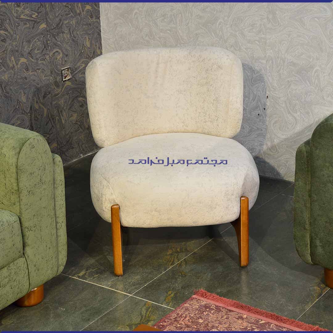 مبل راحتی 8 نفره مدل ویانا با رنگ سبز و کرم (بدون جلومبلی و عسلی) — تصویر ۴