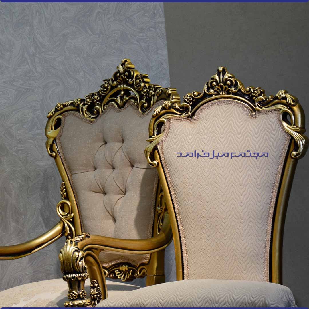 مبل سلطنتی مدل خاطره با جلومبلی و دو عسلی — تصویر ۳