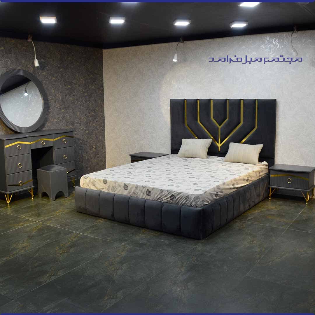 سرویس خواب مدل کندو هخامنش رنگ طوسی تیره