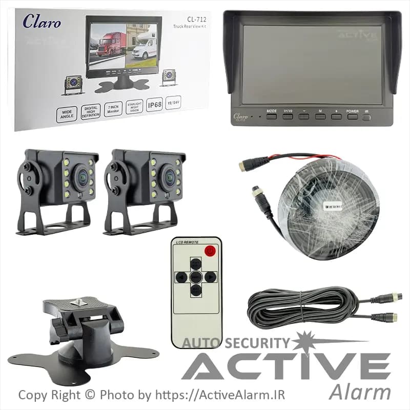 دوربین ثبت وقایع کامیون کلارو Claro مدل CL-712 [دو دوربین]