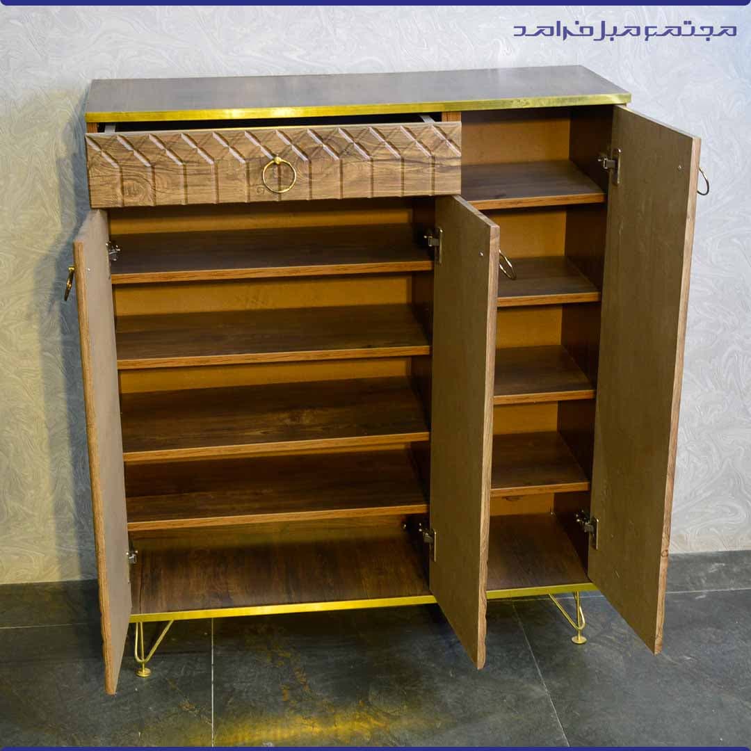 جاکفشی 3 درب مولتی خور رنگ قهوه ای — تصویر ۲