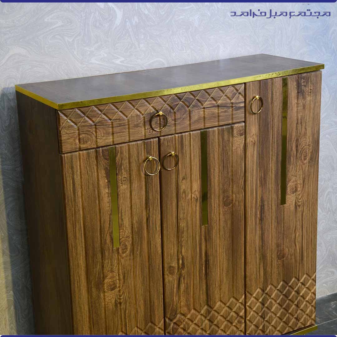 جاکفشی 3 درب مولتی خور رنگ قهوه ای — تصویر ۳