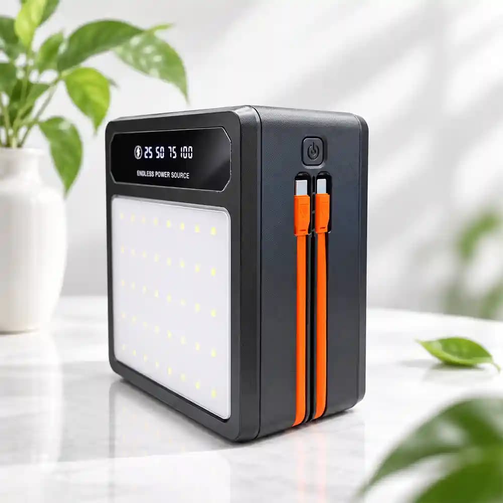 پاوربانک خورشیدی PORODO مدل LAROS 120000mAh Solar Power Bank | PDPB120 — تصویر ۲