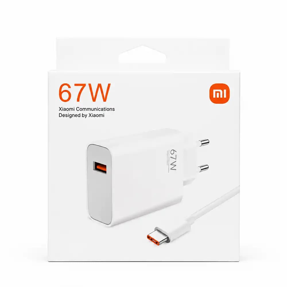 شارژر دیواری اورجینال شیائومی (Xiaomi) مدل 67W به همراه کابل Type-C
