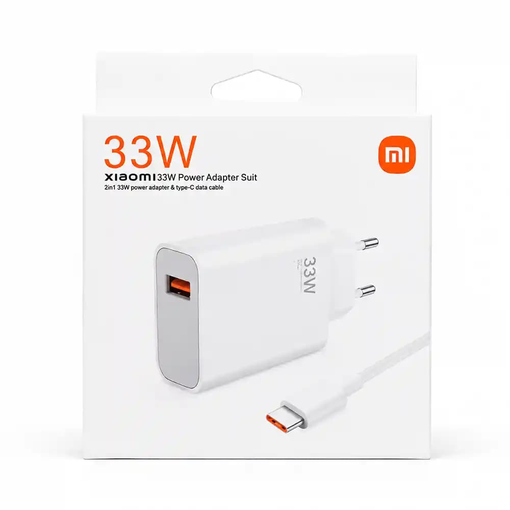 شارژر دیواری اورجینال شیائومی (Xiaomi) مدل 33W به همراه کابل Type-C