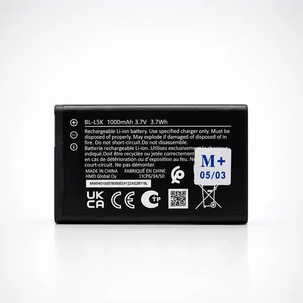 باتری نوکیا (Nokia) مدل BL-L5K ظرفیت ۱۰۰۰ میلی‌آمپرساعت — تصویر ۲