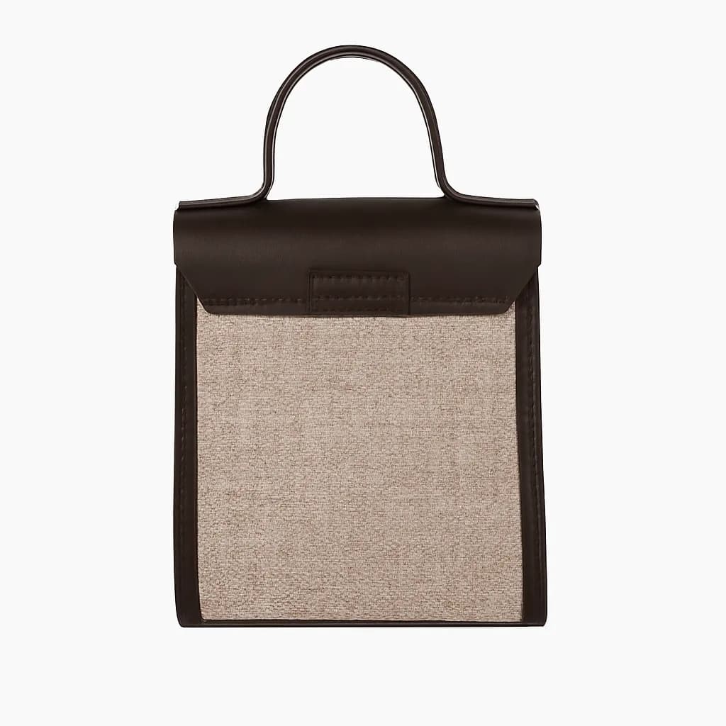 کیف زنانه چرم و حصیری دستی، دوشی فارل کد F825 — تصویر ۴