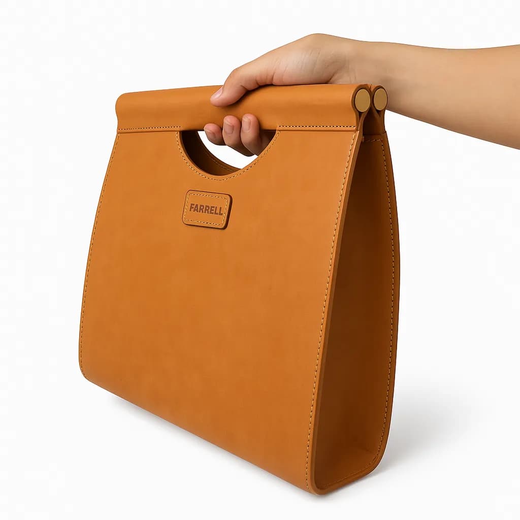کیف زنانه چرم دسته چوبی فارل کد F815 — تصویر ۲