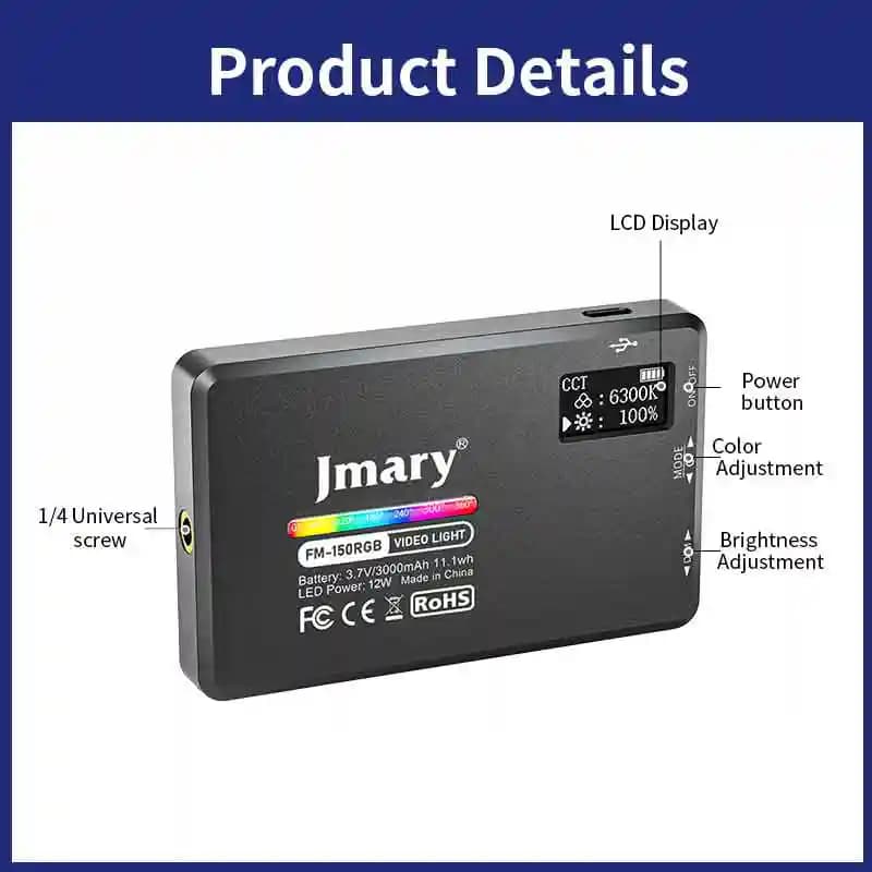 نور ثابت ال ای دی جی ماری مدل Jmary FM-150RGB — تصویر ۶