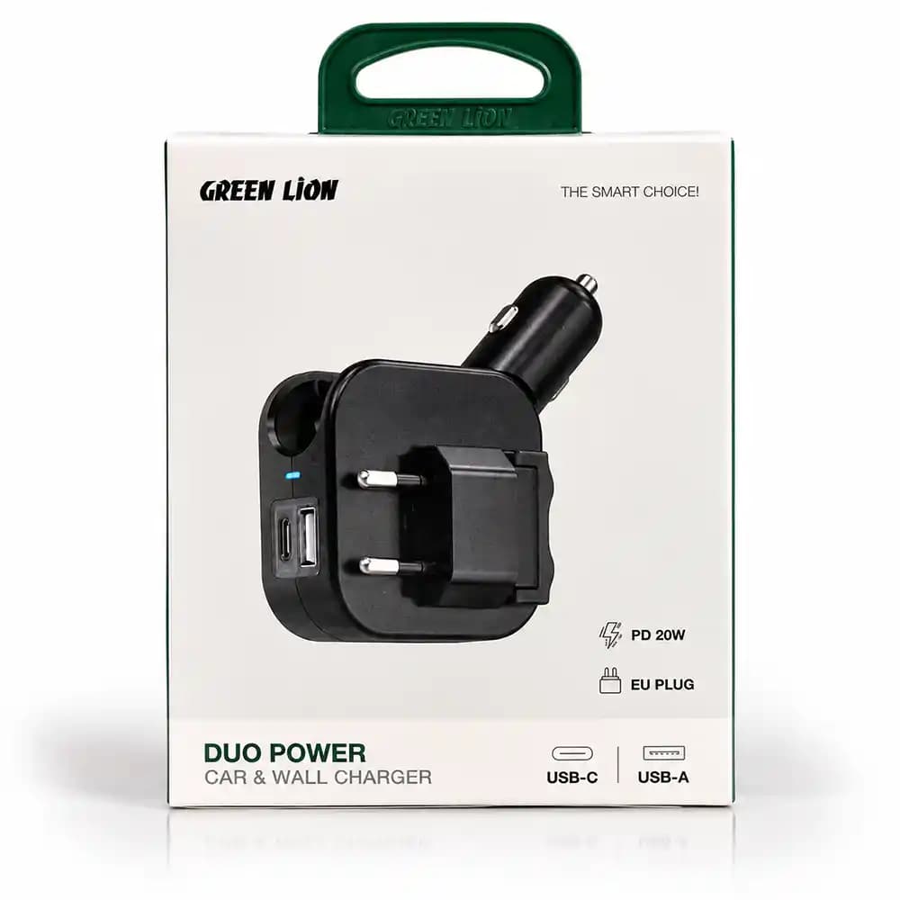 شارژر خودرو و دیواری گرین لاین (Green Lion) مدل DUO POWER GL-C006
