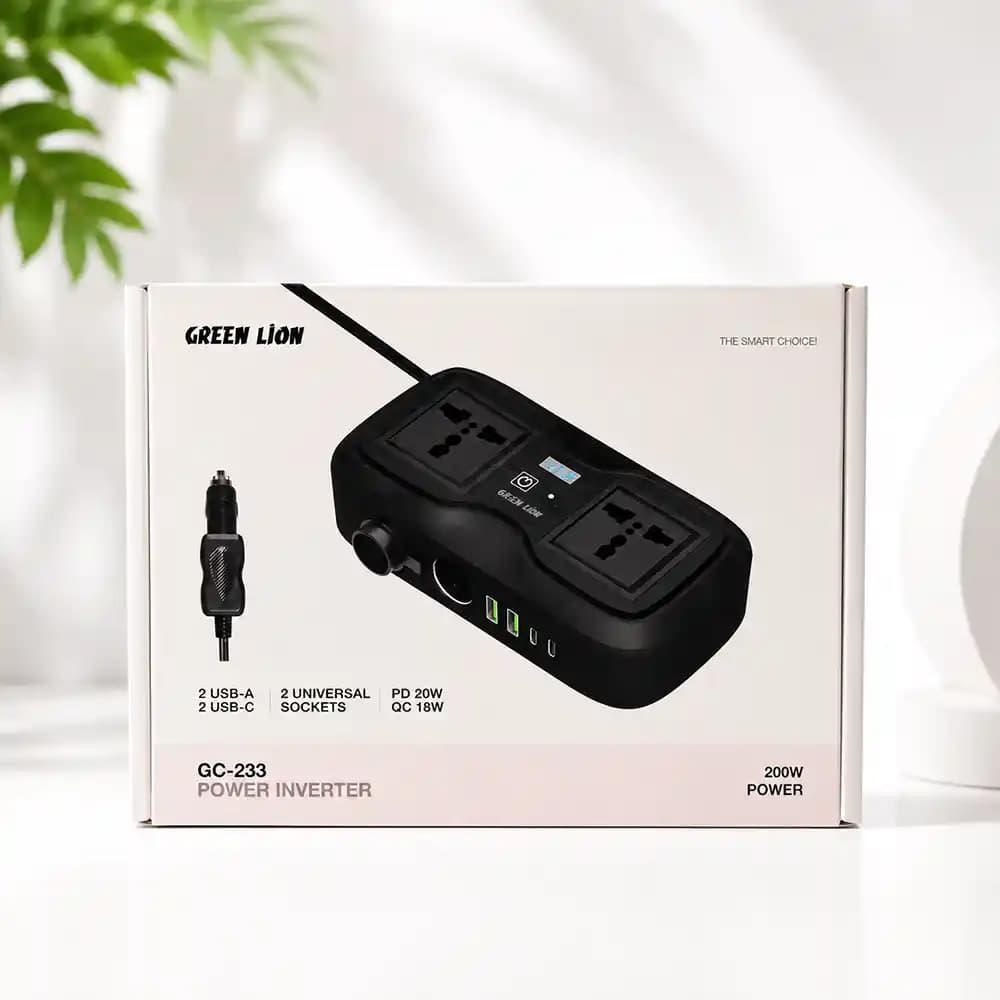 اینورتر فندکی خودرو گرین لاین (Green Lion) مدل GC-233 Power Inverter
