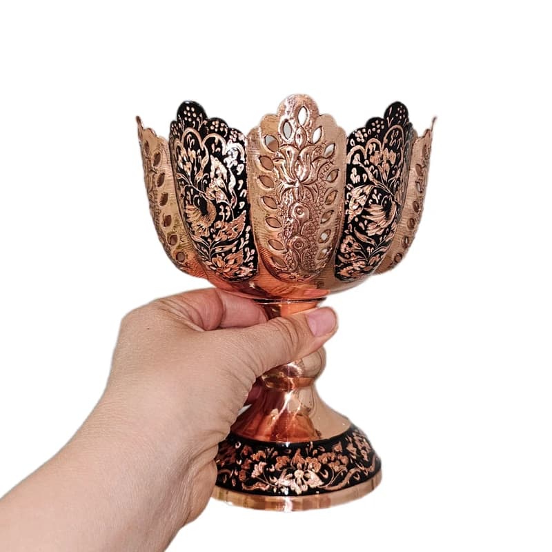 آجیل خوری مسی مدل الماس تراش کد al-105 — تصویر ۴