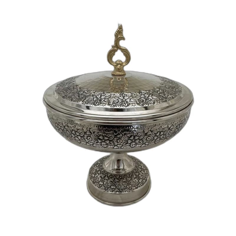 شکلات خوری مسی کروم گلبرگ تک پایه دیبا
