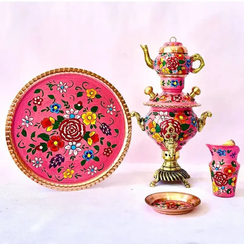 ست سیسمونی مسی سماور صورتی کد sis-101 — تصویر ۲