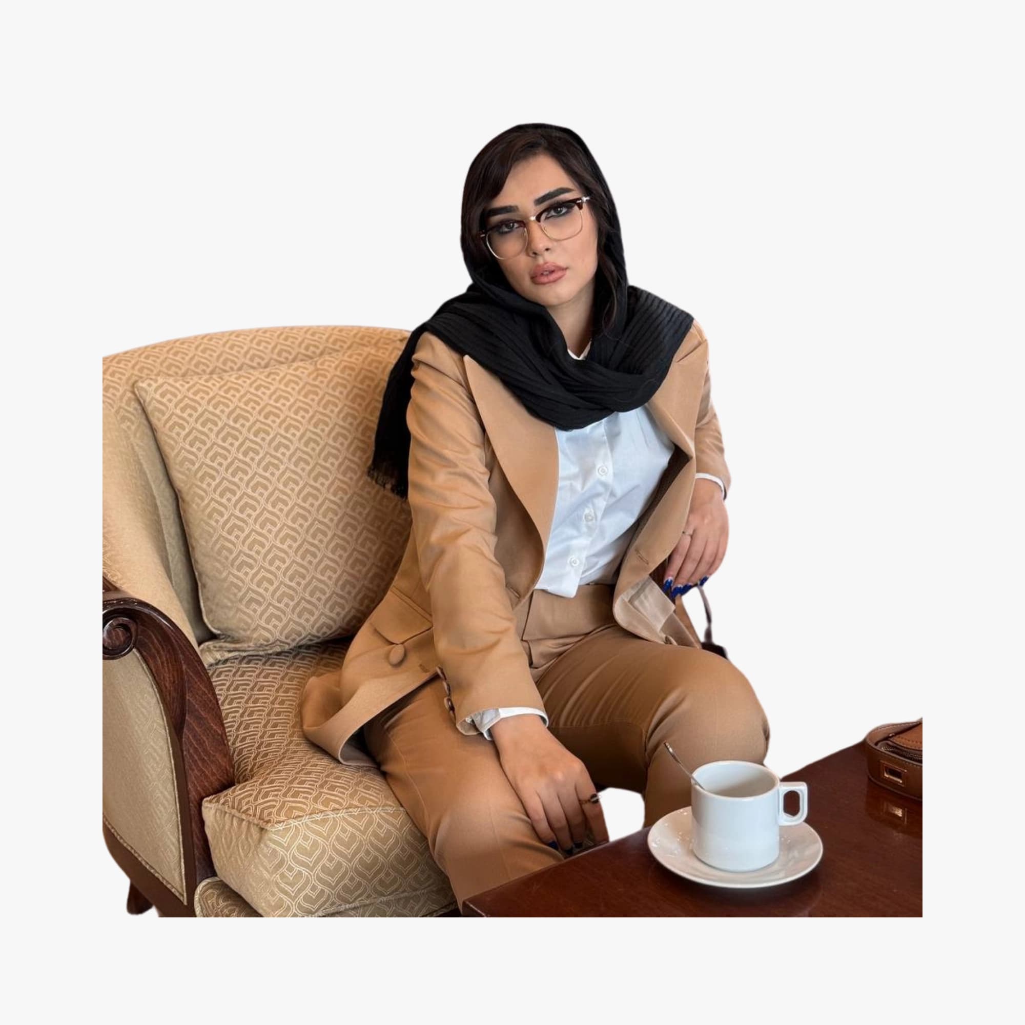 کت و شلوار کریپ زنانه فارل سری NAVA — تصویر ۶