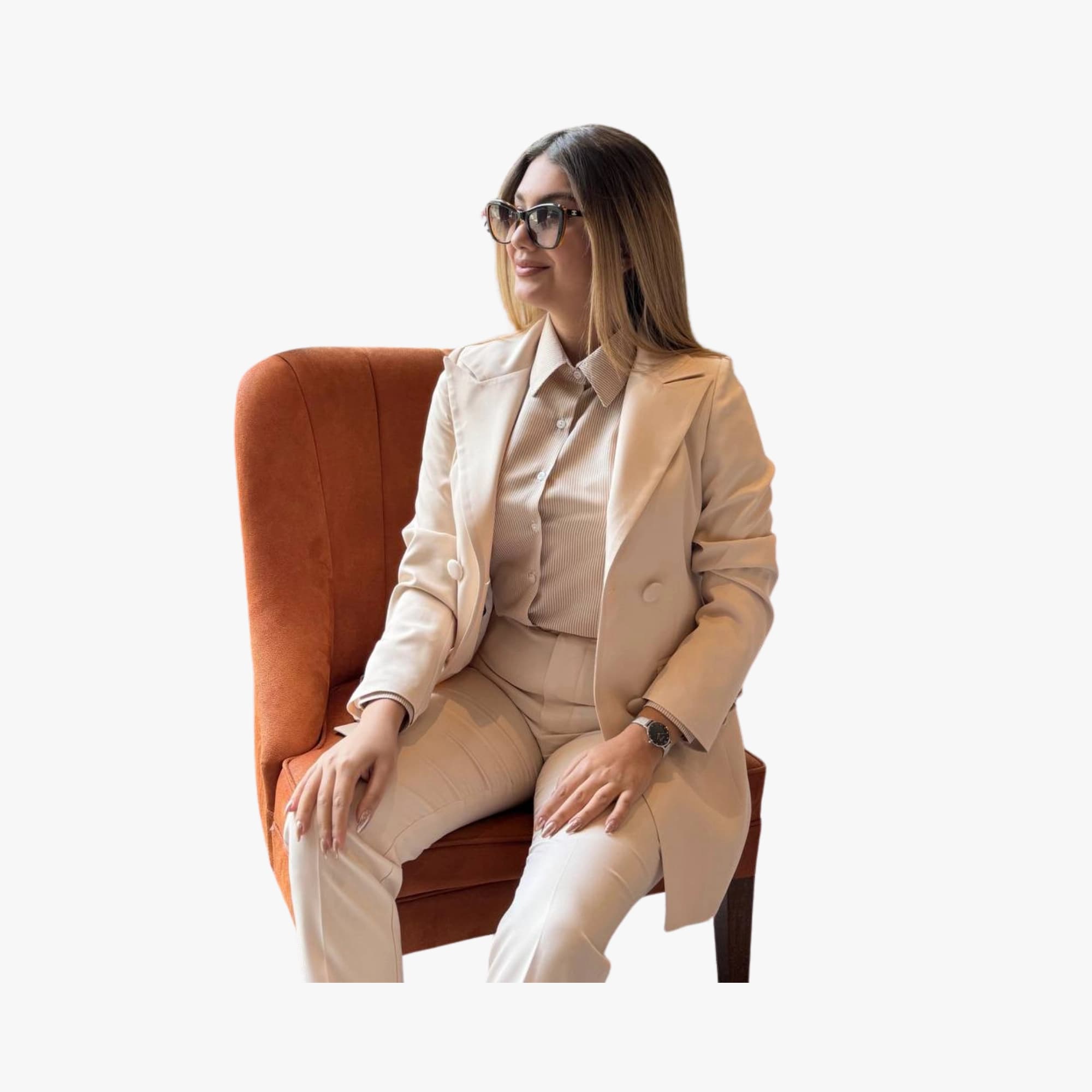 کت و شلوار کریپ زنانه فارل سری NAVA — تصویر ۷