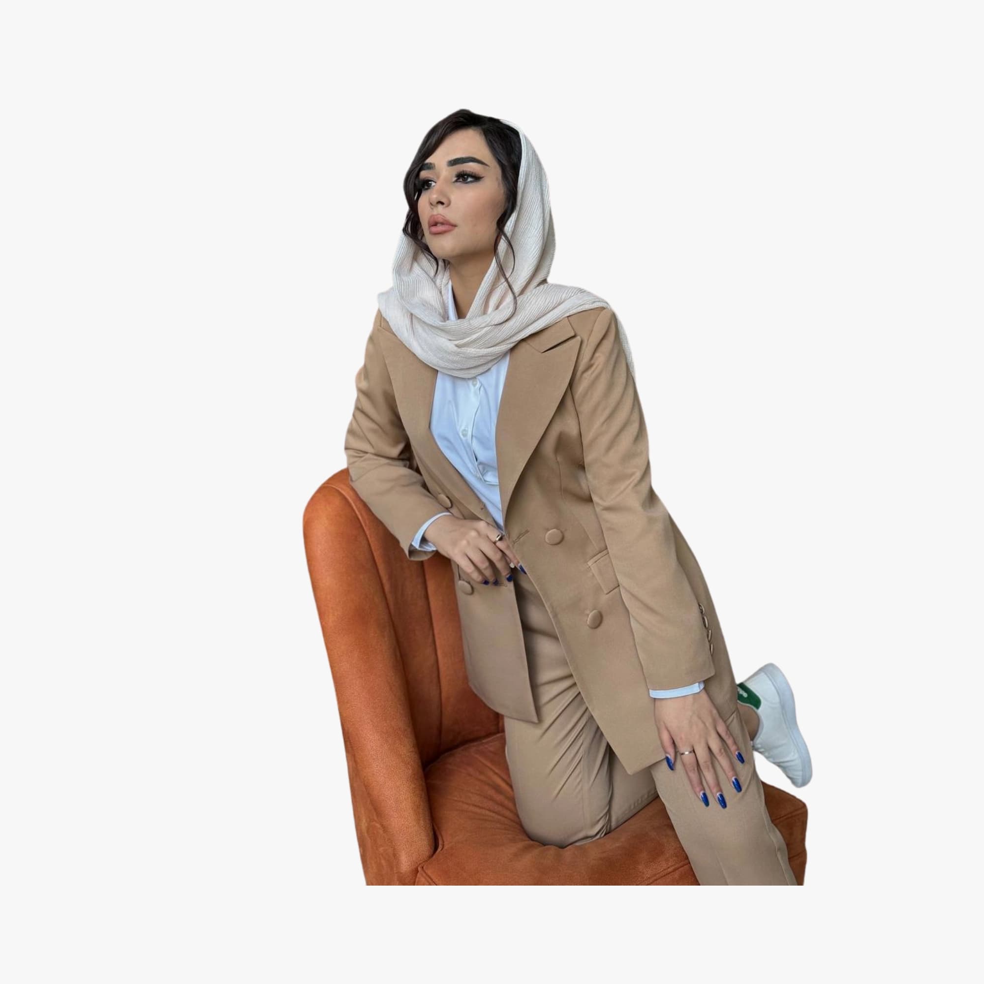 کت و شلوار کریپ زنانه فارل سری NAVA — تصویر ۸
