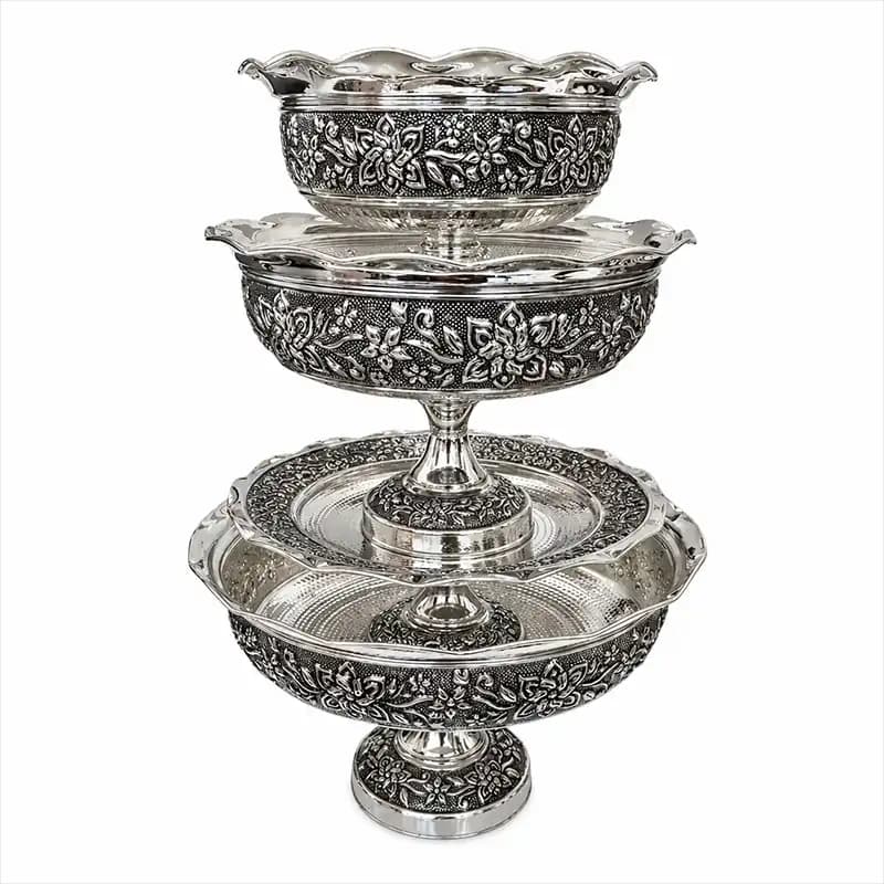 سرویس پذیرایی مسی گلبرگ کروم نانو شده مدل فضلی