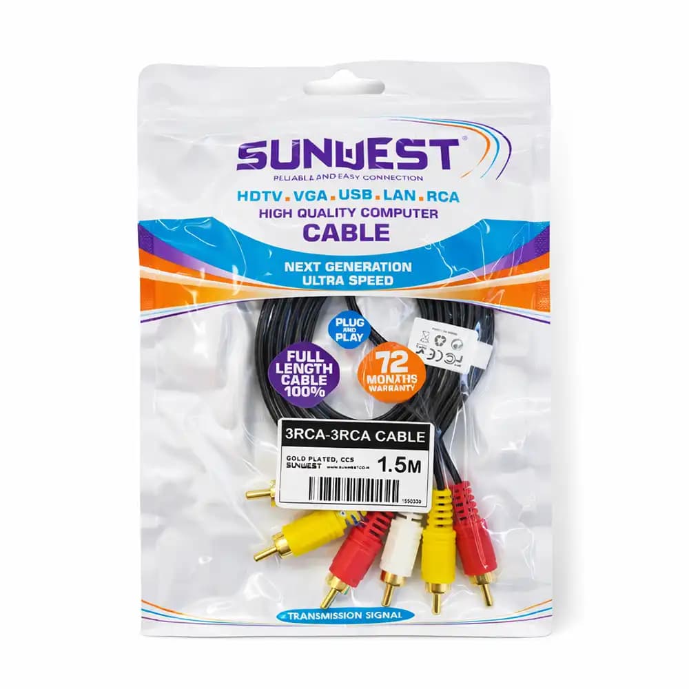 کابل 3 به 3 RCA سانوست (SUNWEST)